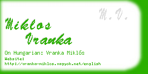 miklos vranka business card